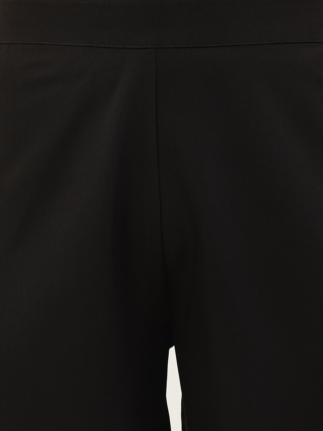 FIORRA Women's Black Crepe Straight Kurta with Palazzo and Dupatta