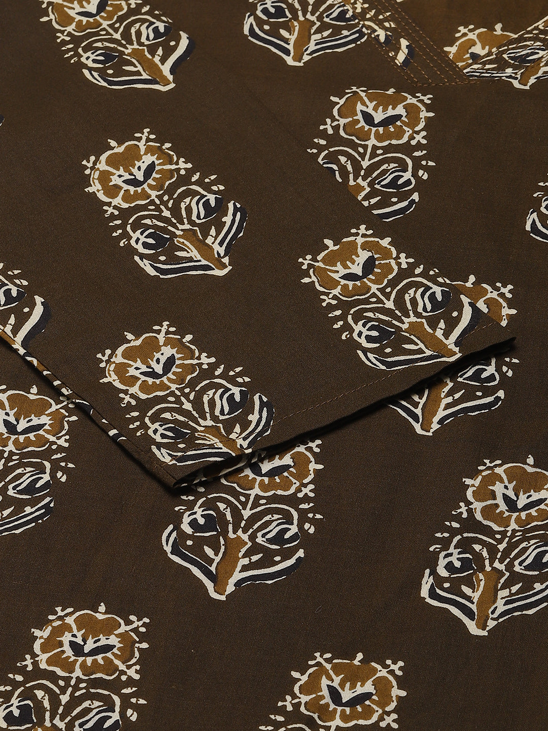 FIORRA Women's Mahendi Green Pure Cotton Kurta with Palazzo Pant