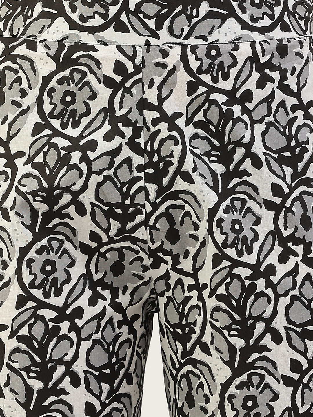 FIORRA Women's White Pure Cotton Kurta With Pant And Dupatta