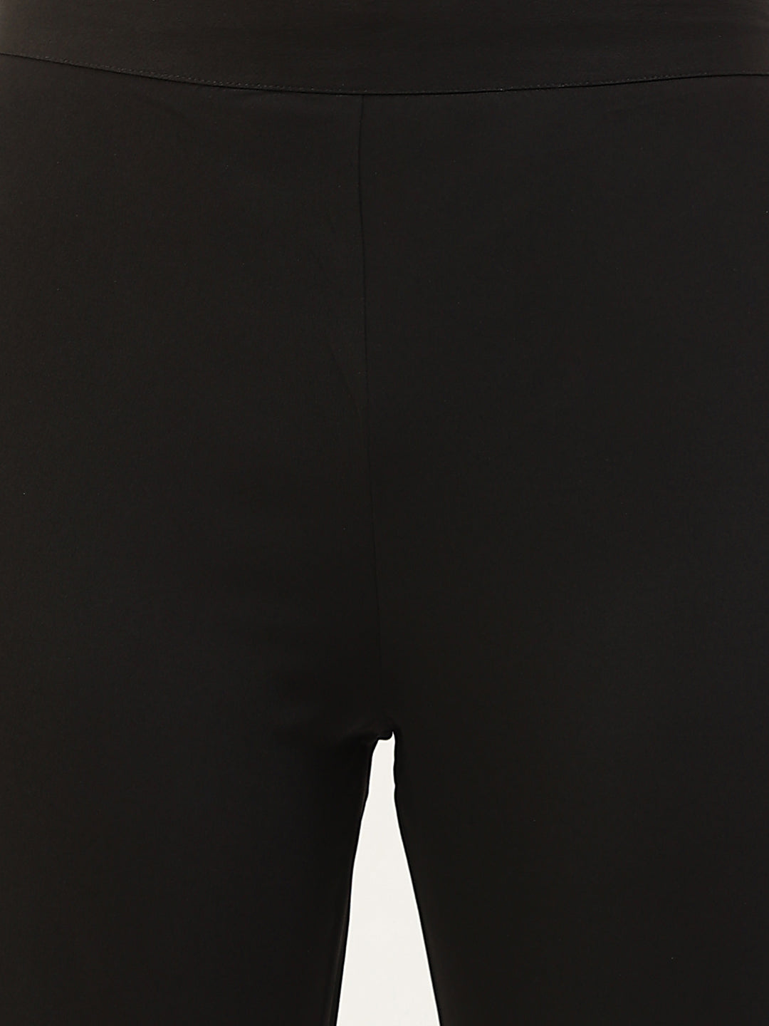 FIORRA Women's Black Poly Crepe Straight Kurta with Pant and Dupatta