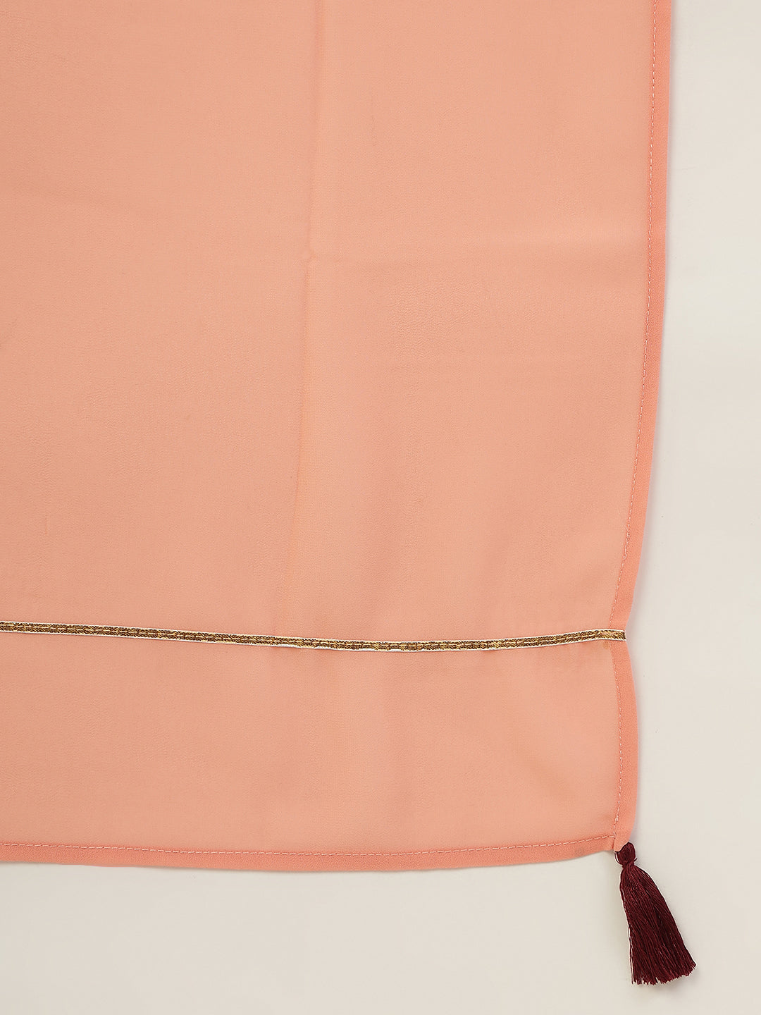 FIORRA Women's Maroon Poly Crepe Straight Kurta with Pant and Dupatta