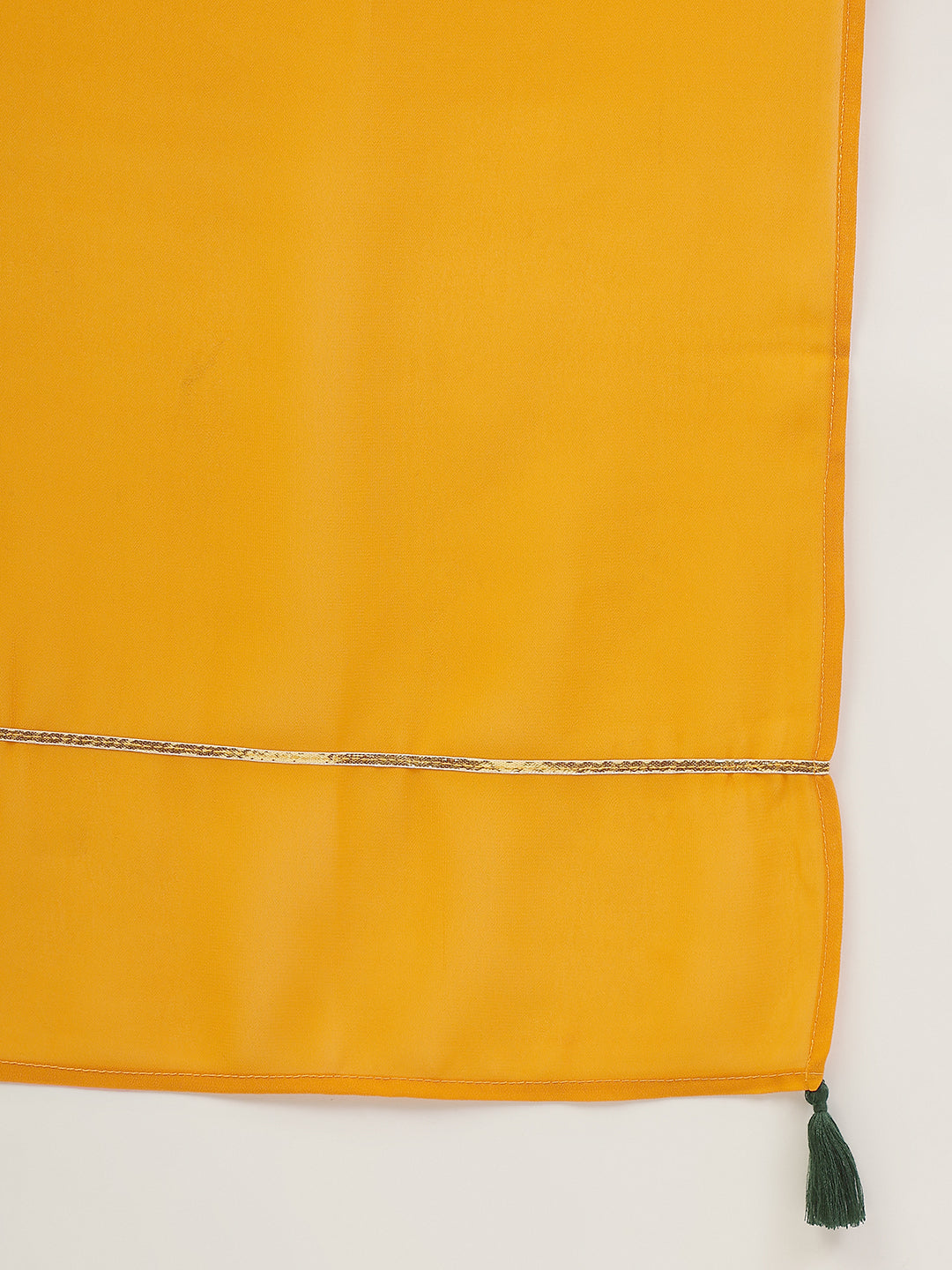 FIORRA Women's Green Poly Crepe Straight Kurta with Pant and Dupatta