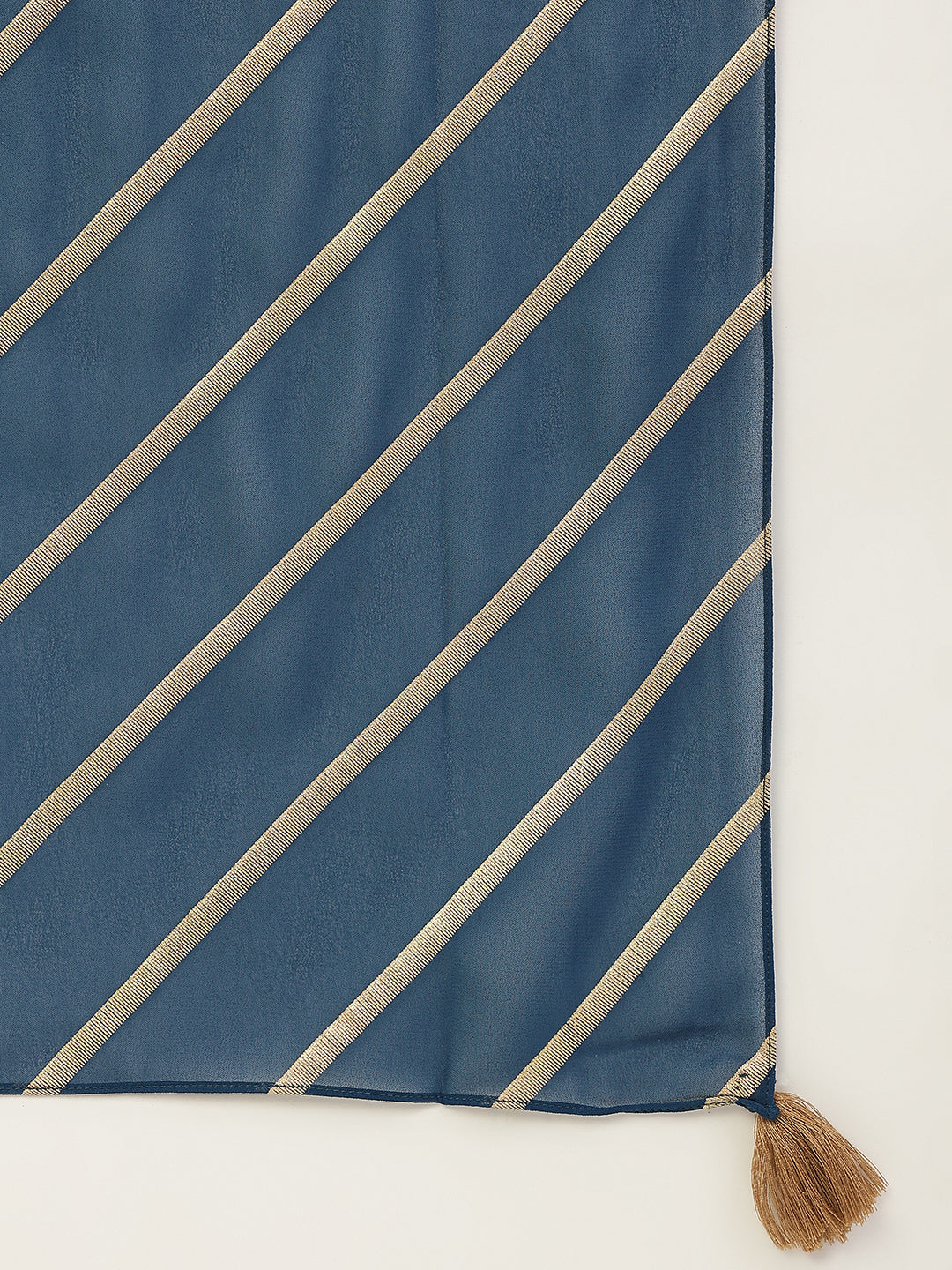 FIORRA Women's Teal Blue Poly Crepe Straight Kurta with Pant and Dupatta