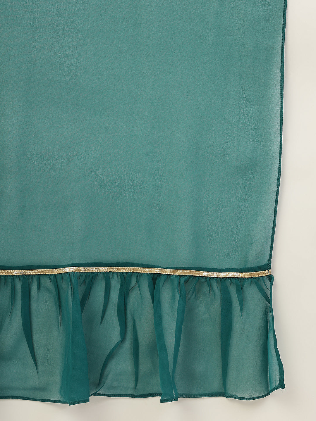 FIORRA Women's Sea Green Poly Crepe Kurta with Dupatta