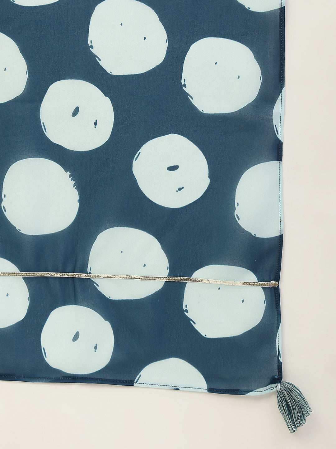 FIORRA Women's Teal Blue Poly Crepe Straight Kurta with Pant and Dupatta