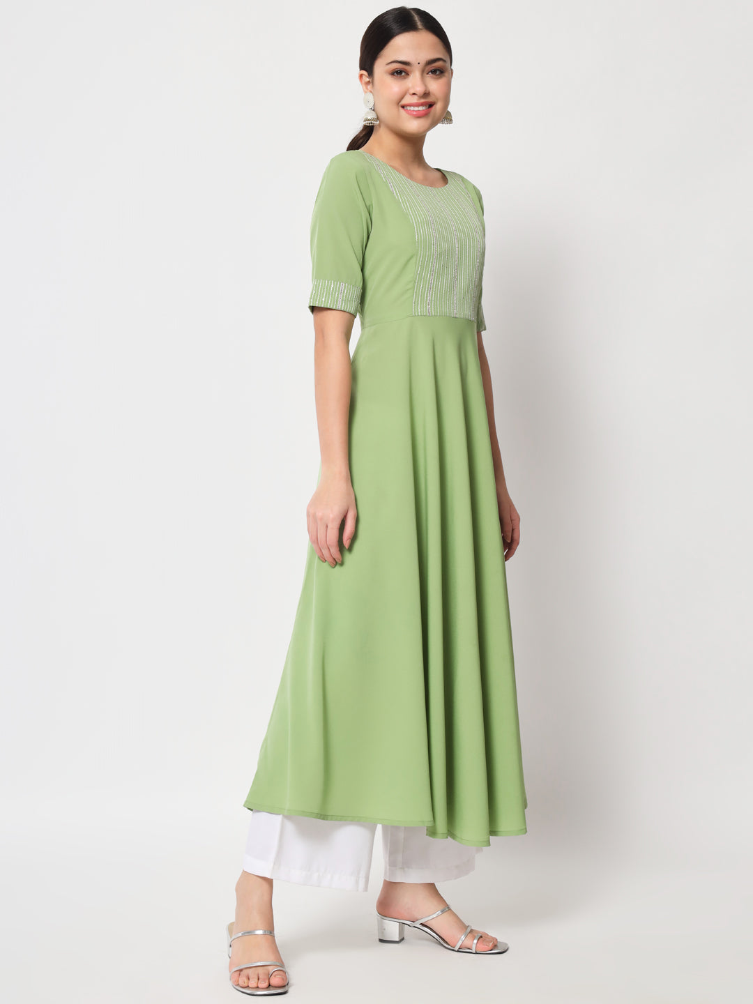 FIORRA Women's Poly Crepe Kurta With Dupata