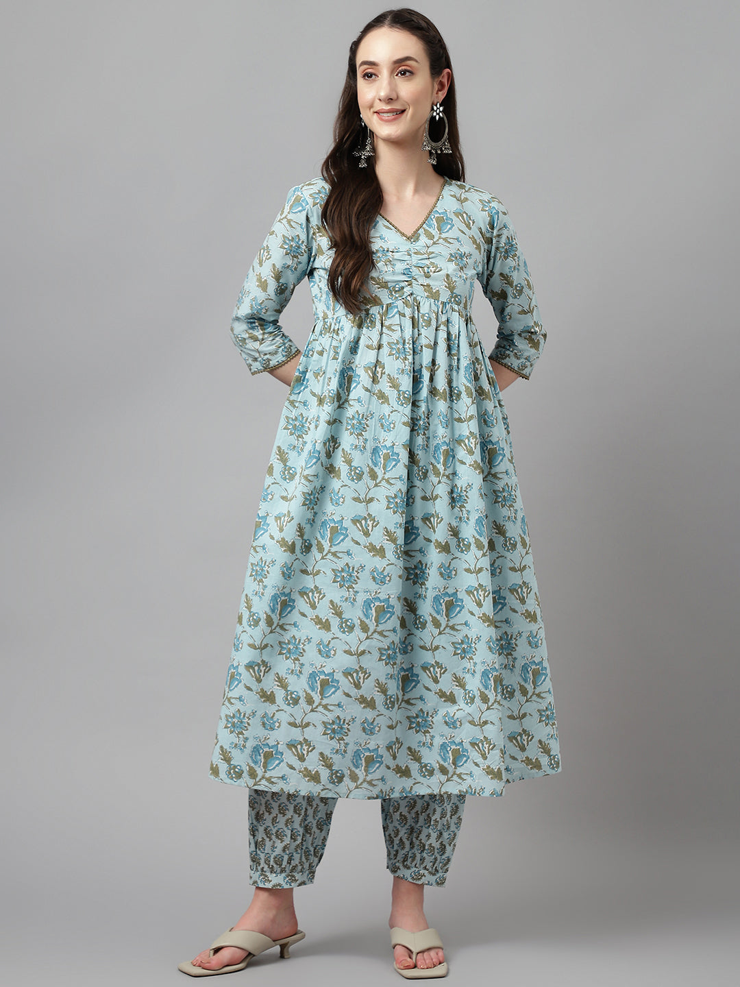 Cotton flared kurta best sale