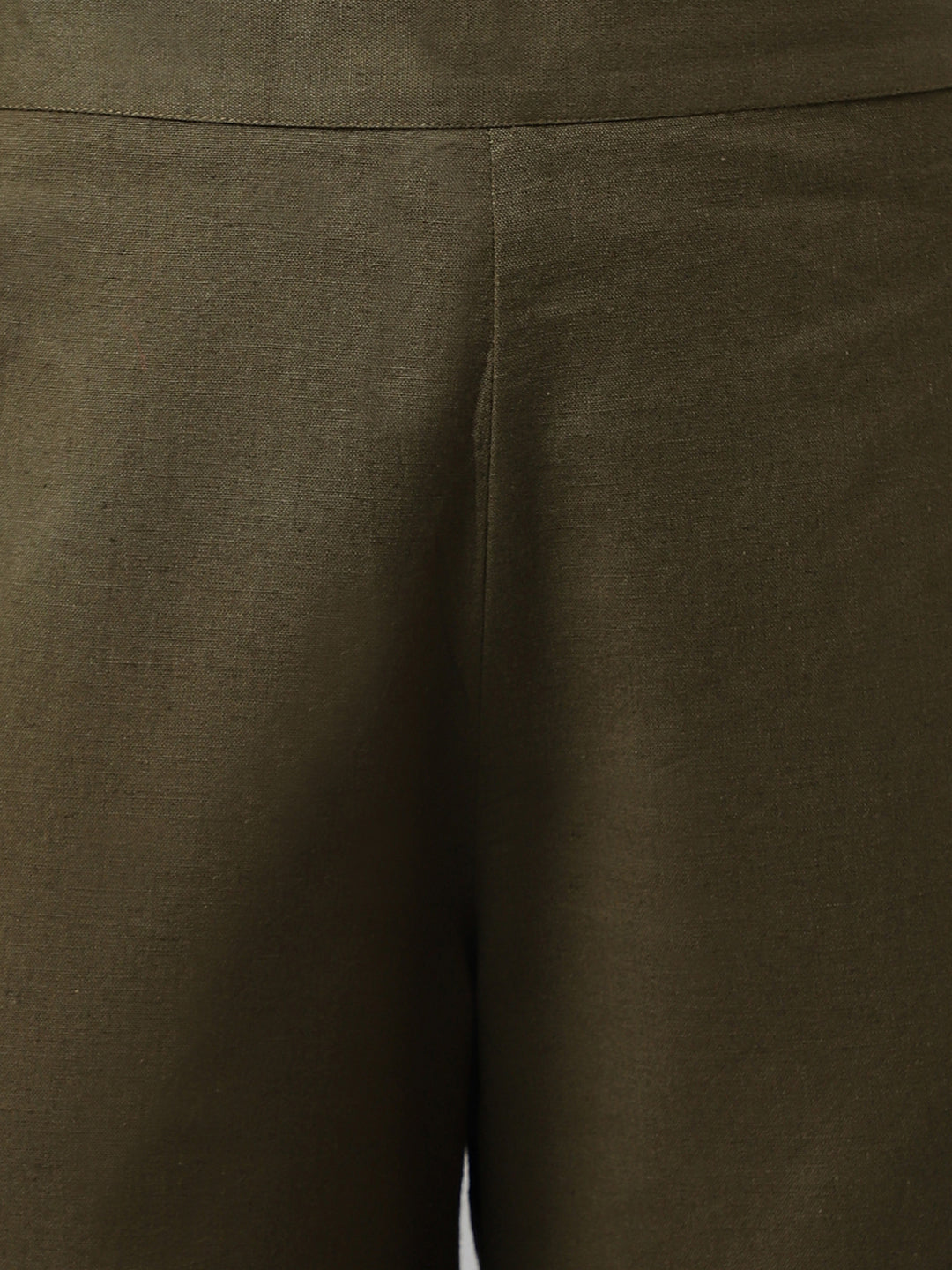 FIORRA Women's Olive Green Rayon Straight Kurta with Pant