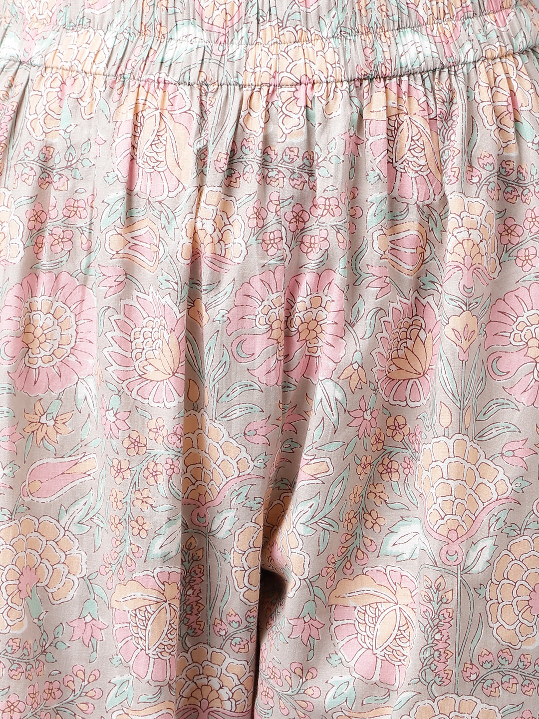 FIORRA Women's Pink Cotton A-line Kurta with Pant