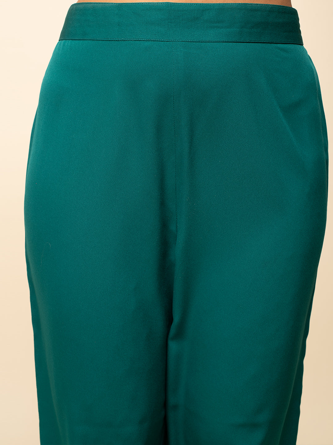 FIORRA Women's Teal Blue Crepe A-Line Kurta Pant with dupatta