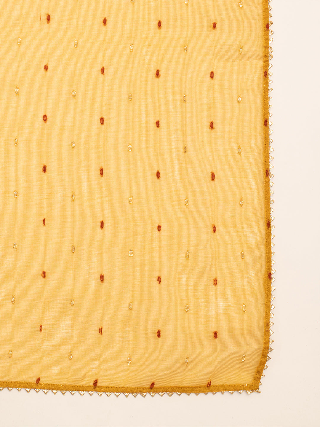 FIORRA Women's Red Silk Blend A-Line Kurta With Palazzo And Dupatta