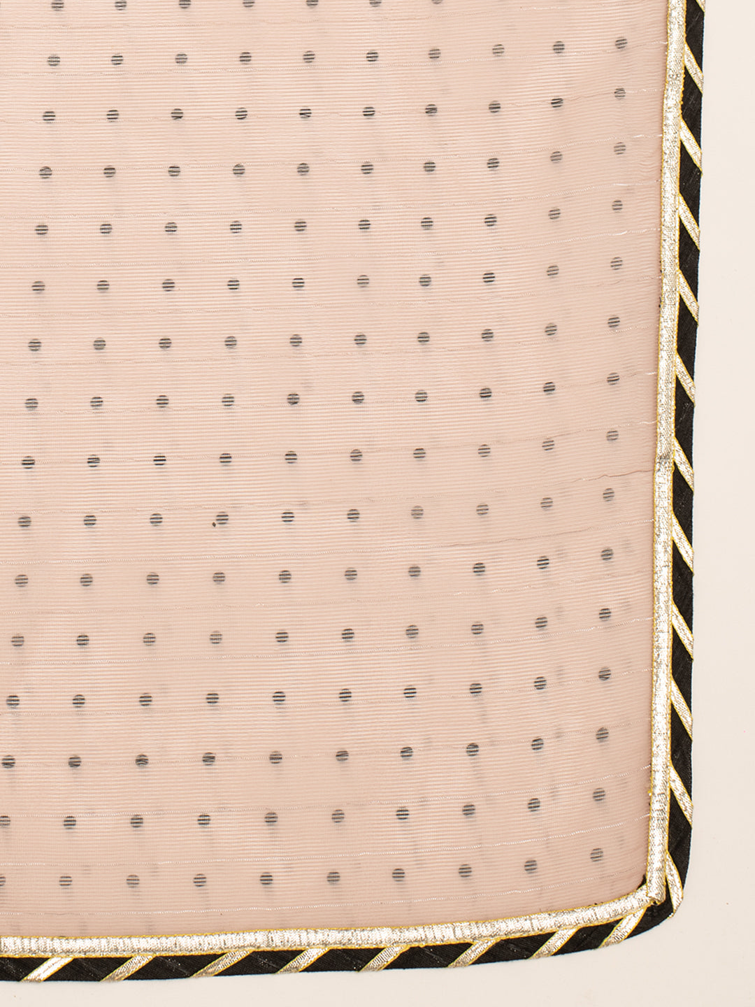 FIORRA Women's Black Lurex Cotton Straight Kurta With Palazzo And Dupatta