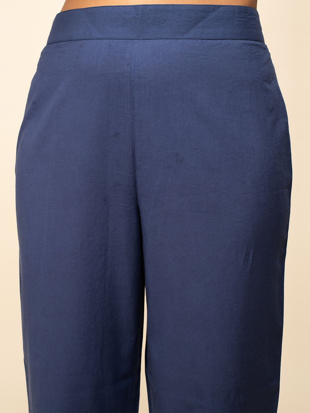 FIORRA Women's Light blue Cotton Flared Kurta Pant with Dupatta