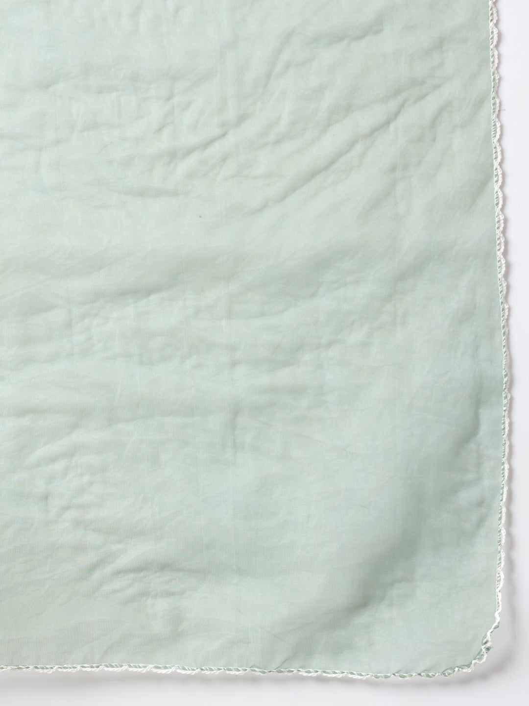 FIORRA Women's Light Green Cotton Straight Kurta and Pant With Dupatta