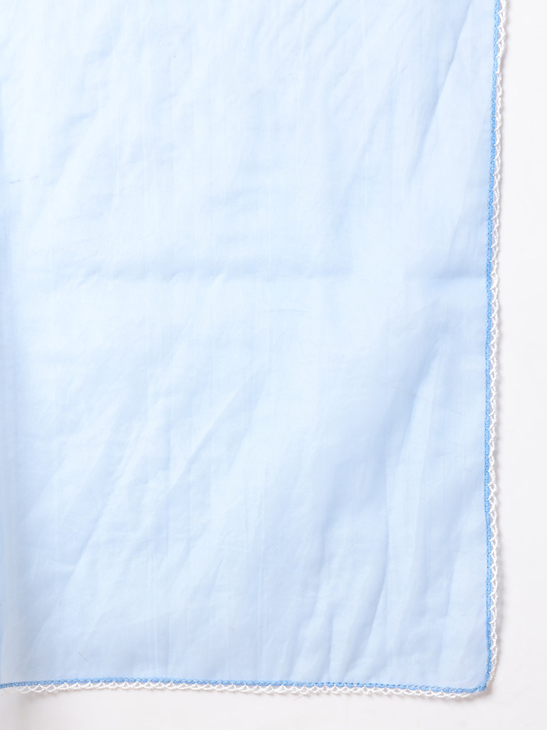 FIORRA Women's Sky Blue Cotton A-line Kurta and Pant With Dupatta