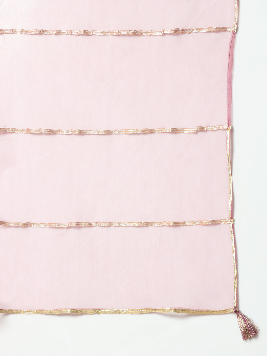 FIORRA Women's Lavender Crepe Flared Kurta and Pant With Dupatta