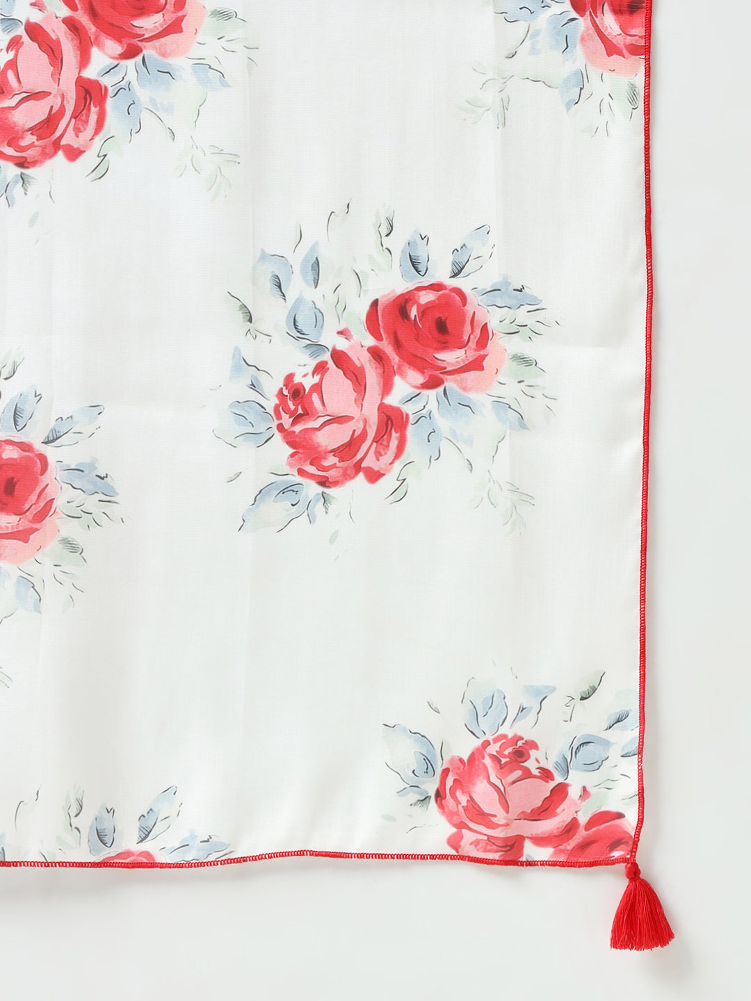 FIORRA Women's White Cotton Straight Kurta and Pant With Dupatta