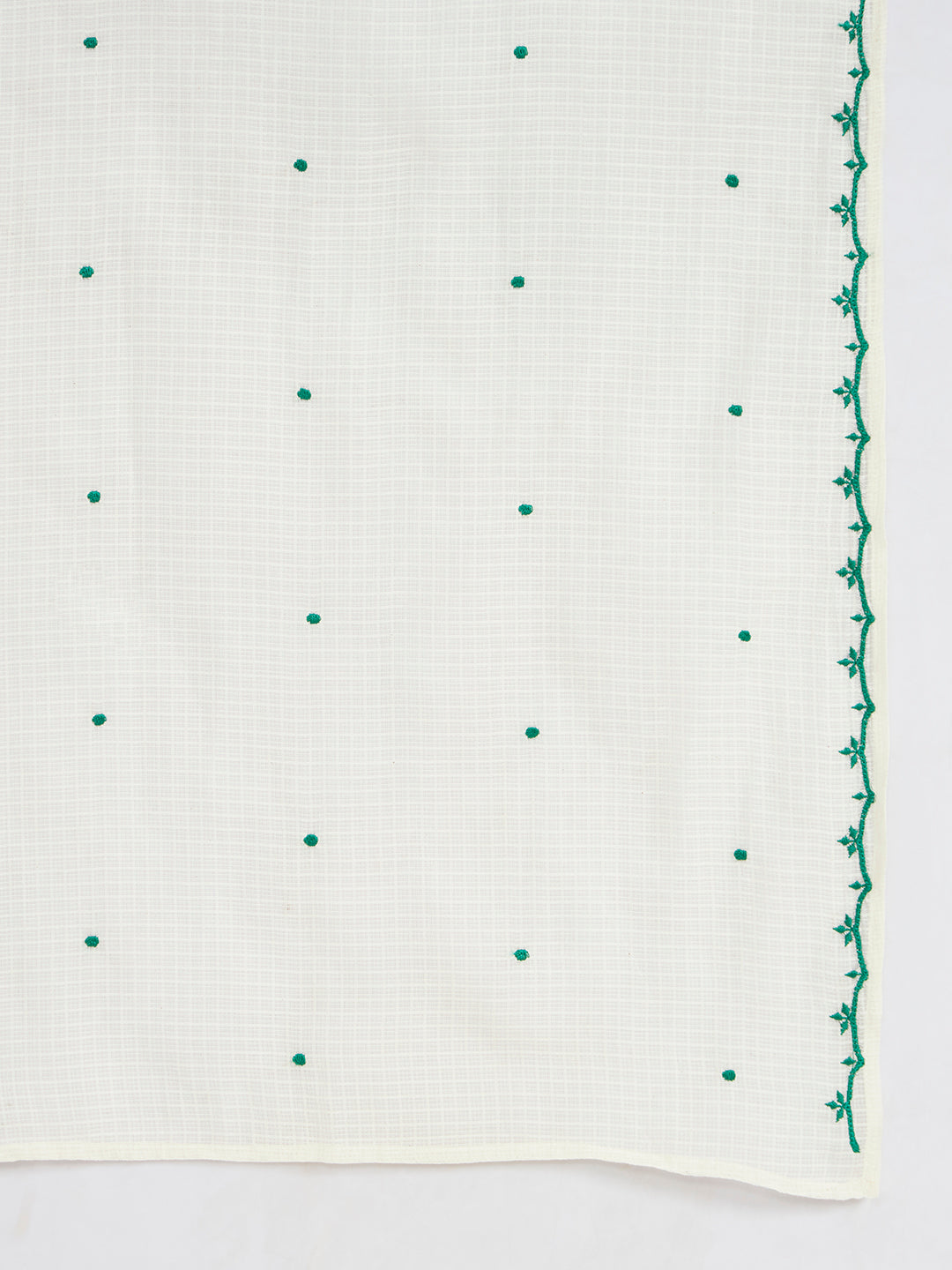 FIORRA Women Green Embroidered Cotton Kurta Set with Dupatta
