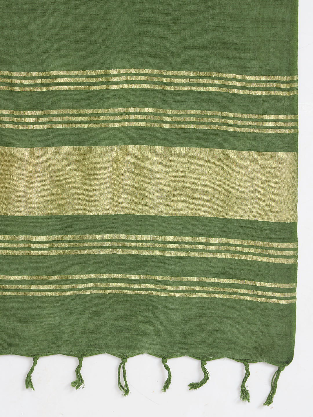 FIORRA Women Green Embroidered Linen Kurta Set with Dupatta