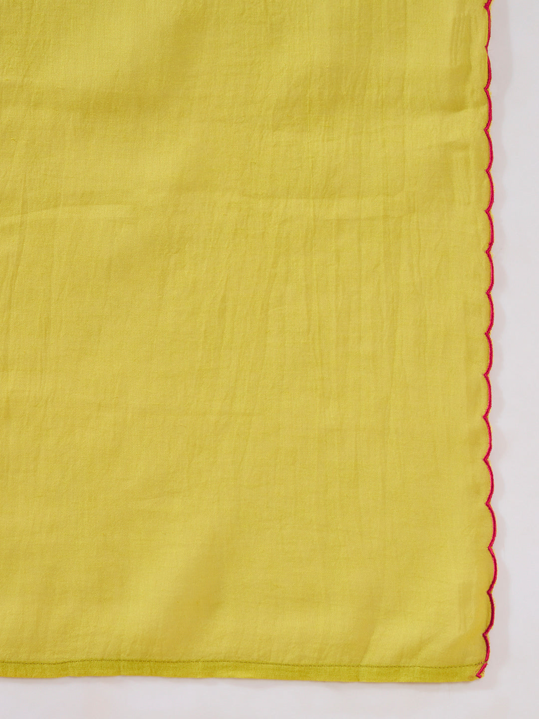 FIORRA Women's Lemon Yellow Embroidered Cotton Farsi Salwar Suit Set with Dupatta